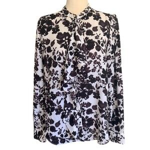 Lauren Ralph Lauren XL Dark Romantic Floral Blouse Quiet Luxury Soft Office Chic